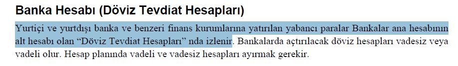 Döviz Tevdiat Hesapları
