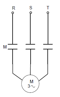 Üç fazlı asenkron motoru direkt başlatma güç devresi