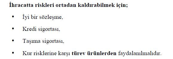 İhracat Riskleri Önlemleri