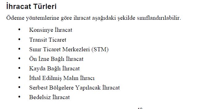 İhracat Türleri