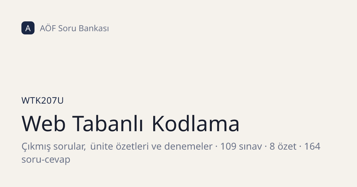 Web Tabanlı Kodlama 2022–2023 Vize (Ara Sınav) Soruları — Çıkmış ...