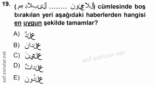 19. soru: (.po)sl).. Üzl) cümlesinde boş bırakılan yeri aşağıdaki haberlerden hangisi en uygun şekilde tamamlar? A) SitE B) jil…
