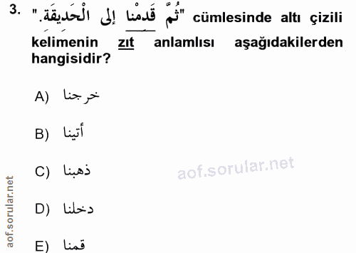 3. soru: "déstad) d! Ladé "i" cümlesinde altı çizili kelimenin zIt anlamlısı aşağıdakilerden hangisidir? A) Lis ji B) Lội C) L…