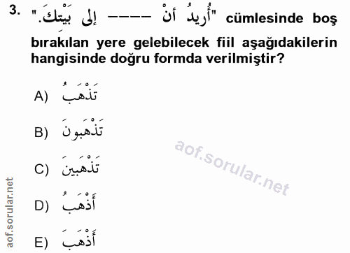 3. soru: "'sti b! — ö iyi" cümlesinde boş bırakılan yere gelebilecek fiil aşağıdakilerin hangisinde doğru formda verilmiştir?…