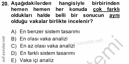 20. soru: Aşağıdakilerden hangisiyle birbirinden hemen hemen her konuda çok farklı oldukları halde belli bir sonucun aynı olduğ…