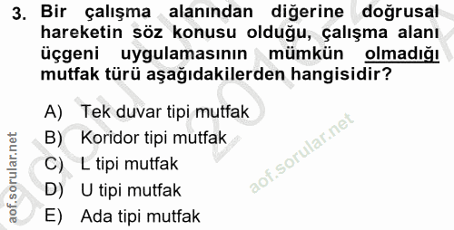 3. soru: Bir çalışma alanından diğerine doğrusal hareketin söz konusu olduğu, çalışma alanı üçgeni uygulamasının mümkün olmadı…