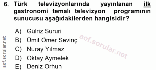 6. soru: Türk televizyonlarında yayınlanan ilk astronomi temalı televizyon programının sunucusu aşağıdakilerden hangisidir? A)…