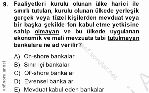 9. soru: Faaliyetleri kurulu olunan ülke harici ile sınırlı tutulan, kurulu olunan ülkede yerleşik gerçek veya tüzel kişilerde…
