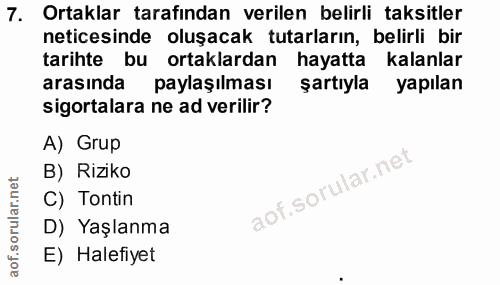 7. soru: Ortaklar tarafından verilen belirli taksitler neticesinde oluşacak tutarların, belirli bir tarihte bu ortaklardan hay…