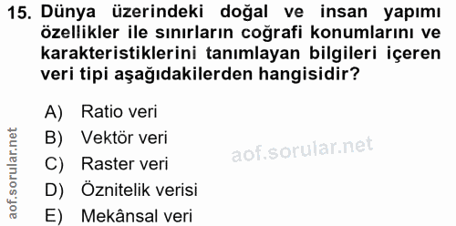15. soru: Dünya üzerindeki doğal ve insan yapımı özellikler ile sınırların coğrafi konumlarını ve karakteristiklerini tanımlaya…