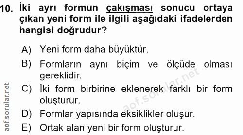 10. soru: Iki ayrı formun çakışması sonucu ortaya çıkan yeni form ile ilgili aşağıdaki ifadelerden hangisi doğrudur? A) Yeni fo…