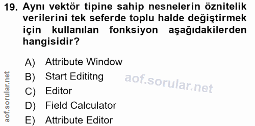 19. soru: Aynı vektör tipine sahip nesnelerin öznitelik verilerini tek seferde toplu halde değiştirmek için kullanılan fonksiyo…