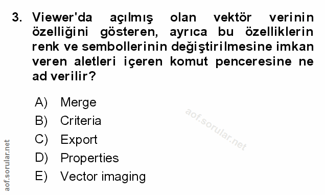 3. soru: Viewer'da açılmış olan vektor verinin özelligini gösteren, ayrıca bu özelliklerin renk ve sembollerinin değiştirilmes…