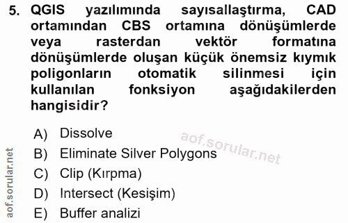 5. soru: QGIS yazılımında sayısallaştırma, CAD ortamından CBS ortamına dönüşümlerde veya rasterdan vektör formatina dönüşümler…