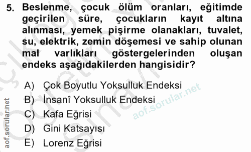 5. soru: Beslenme, çocuk _ölüm oranları, eğitimde geçirilen süre, çocukların kayıt altına alınması, yemek pişirme olanakları,…