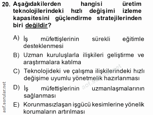 20. soru: Aşağıdakilerden hangisi üretim teknolojilerindeki hızlı değişimi izleme kapasitesini güçlendirme stratejilerinden bir…
