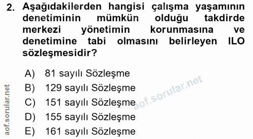 2. soru: Aşağıdakilerden hangisi çalışma yaşamının denetiminin mümkün olduğu takdirde merkezi yönetimin korunmasına ve denetim…
