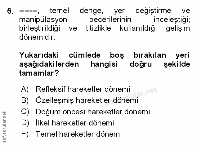 6. soru: --, temel denge, yer degiştirme ve manipulasyon becerilerinin inceleştiği; birleştirildiği ve titizlikle kullanıldığı…