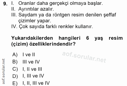 9. soru: I. Oranlar daha gerçekçi olmaya başlar. Il. Ayrıntılar azalır. III. Saydam ya da röntgen resim denilen şeffaf çızımle…