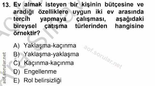 13. soru: Ev almak isteyen bir kişinin bütçesine ve aradiğı özelliklere uygun iki ev arasında tercih yapmaya çalışması, aşağıda…