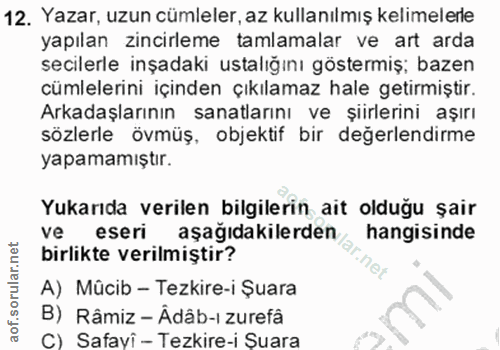 12. soru: Yazar, uzun cümleler, az kullanılmış kelimelerle yapılan zincirleme tamlamalar ve art arda secilerle inşadaki ustalığ…
