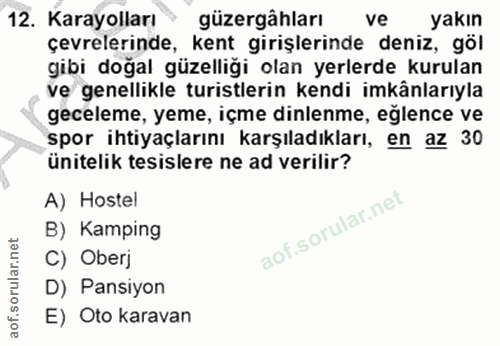 12. soru: Karayolları güzergâhları ve yakın çevrelerinde, kent girişlerinde deniz, göl gibi doğal güzelliği olan yerlerde kurul…