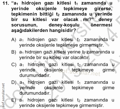 11. soru: "aı hidrojen gazı kitlesi tı zamanında u yerinde oksijenle tepkimeye girerse, tepkimenin bittiği tz zamanında u yerin…