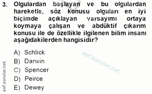 3. soru: Olgulardan başlayan ve bu olgulardan hareketle, söz konusu olguları en iyi biçimde açıklayan varsayımı ortaya koymaya…