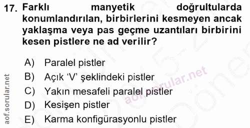 17. soru: Farklı manyetik doğrultularda konumlandırılan, birbirlerini kesmeyen ancak yaklaşma veya pas geçme uzantıları birbiri…