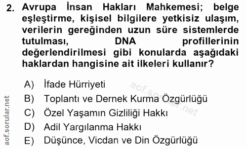 2. soru: Avrupa Insan Hakları Mahkemesi; belge eşleştirme, kişisel bilgilere yetkisiz ulaşım, verilerin gereğinden uzun süre s…