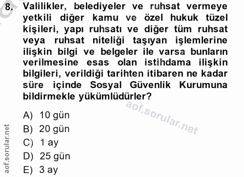 8. soru: Valilikler, belediyeler ve ruhsat vermeye yetkili diğer kamu ve özel hukuk tüzel kişileri, yapı ruhsatı ve diğer tüm…