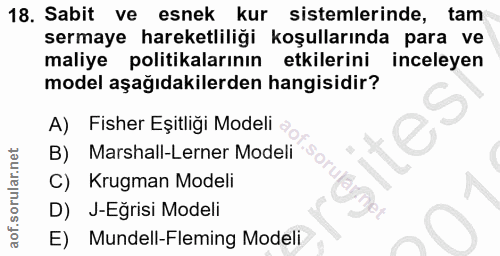 18. soru: Sabit ve esnek kur sistemlerinde, tam sermaye hareketliliği koşullarında para ve maliye politikalarının etkilerini in…