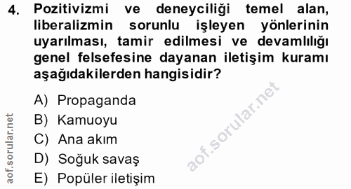 4. soru: Pozitivizmi ve deneyciliği temel alan, liberalizmin sorunlu işleyen yönlerinin uyarılması, tamir edilmesi ve devamlıl…