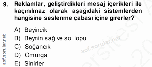 9. soru: Reklamlar, geliştirdikleri mesaj içerikleri ile kaçınılmaz olarak aşağıdaki sistemlerden hangisine seslenme çabası iç…