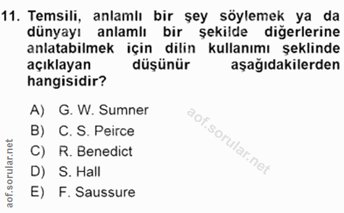11. soru: Temsili, anlamlı bir şey söylemek ya da dünyayı anlamlı bir şekilde diğerlerine anlatabilmek için dilin kullanımı şek…
