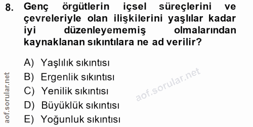 8. soru: Genç örgütlerin içsel süreçlerini ve çevreleriyle olan ilişkilerini yaşlılar kadar iyi düzenleyememiş olmalarından ka…