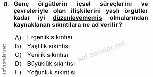 8. soru: . Geg örgütlerin içsel süreçlerini ve çevreleriyle olan ilişkilerini yaşlı örgütler kadar iyi düzenleyememiş olmaları…