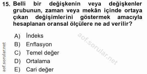15. soru: Belli bir değişkenin veya değişkenler grubunun, zaman veya mekân içinde ortaya çıkan değişimlerini göstermek amacıyla…