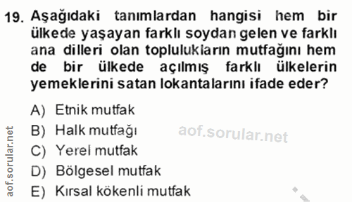 19. soru: Aşağıdaki tanımlardan hangisi hem bir ülkede yaşayan farklı soydan gelen ve farklı ana dilleri olan toplulukların mut…