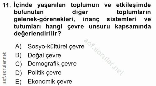 11. soru: İçinde yaşanılan toplumun ve etkileşimde bulunulan diğer toplumların gelenek-görenekleri, inanç sistemleri ve tutumla…