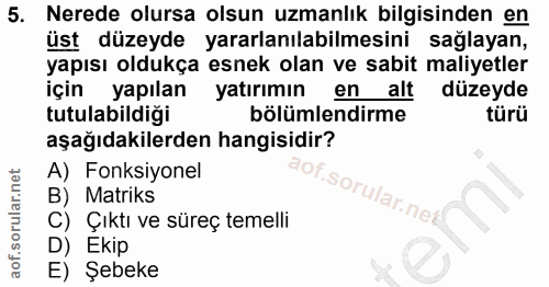 5. soru: Nerede olursa olsun uzmanlık bilgisinden en üst düzeyde yararlanılabilmesini saglayan, yapısı oldukça esnek olan ve s…