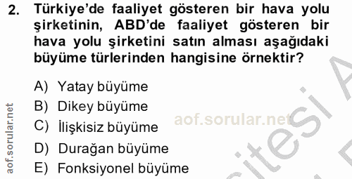 2. soru: Türkiye'de faaliyet gösteren bir hava yolu şirketinin, ABD'de faaliyet gösteren bir hava yolu şirketini satın alması…