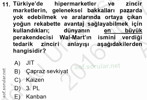 11. soru: Türkiye'de hipermarketler ve zincir marketlerin, geleneksel bakkalları pazarda yok edebilmek ve aralarında ortaya çık…