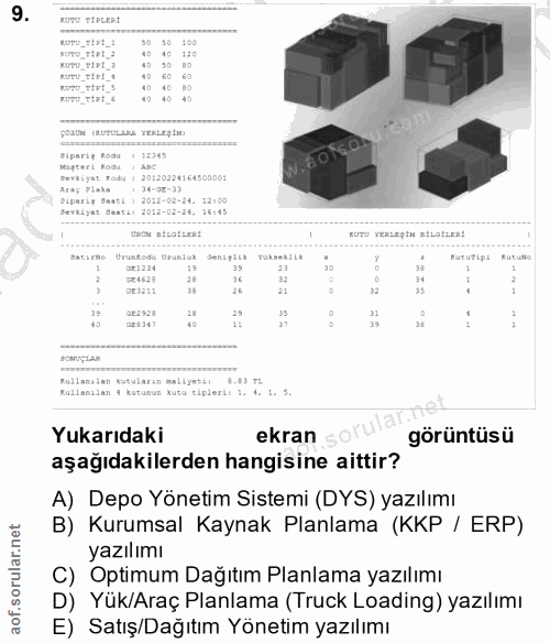 9. soru: KUZU TİPLERİ K0тU_stPt_: 50 KUTU_TtPt_€ COH (UZOLARA RAL2İN) Kastetk Kodu Cavitt Tonu 1004500008 Araş Plaka 1 14-02-3…