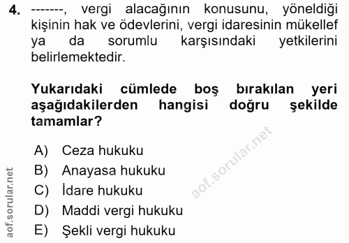4. soru: vergi alacağının konusunu, yöneldiği kişinin hak ve ödevlerini, vergi idaresinin mükellef ya da sorumlu karşısındaki…