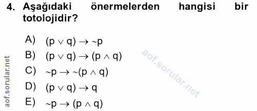 4. soru: d~+ (b1d) (v (b v d) < (b^ d) (g (b v d)~+ d~ 10 b < (b^ d) (a (bvd) <d~ =