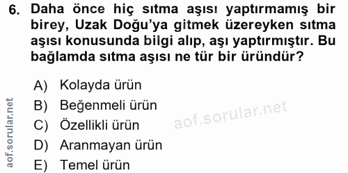 6. soru: Daha önce hiç sıtma aşısı yaptırmamış bir birey, Uzak Doğu'ya gitmek üzereyken sıtma aşısı konusunda bilgi alıp, aşı…
