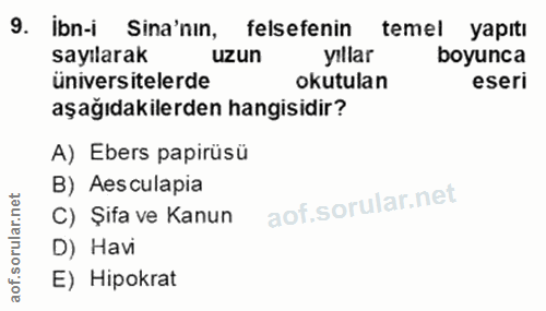 9. soru: ibn-i Sina'nın, felsefenin temel yapıtı sayılarak uzun yıllar boyunca üniversitelerde okutulan eseri aşağıdakilerden…