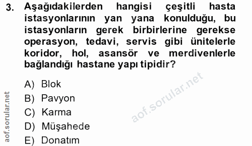 3. soru: Aşağıdakilerden hangisi çeşitli hasta istasyonlarının yan yana konulduğu, bu istasyonların gerek birbirlerine gerekse…