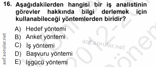 16. soru: Aşağıdakilerden hangisi bir iş analistinin görevler hakkında bilgi derlemek için kullanabileceği yöntemlerden biridir…